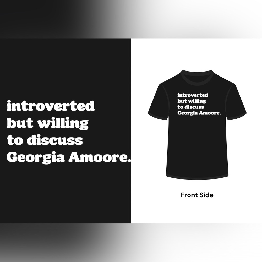 Introverted but willing to discuss Georgia Amoore